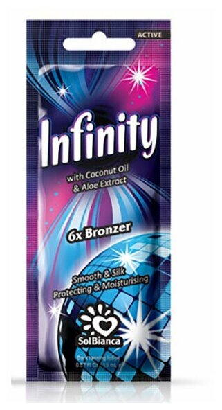 SOLBIANCA Крем для загара в солярии "Infinity" 6х bronzer, 15 мл (с маслом кокоса, экстрактом алоэ)