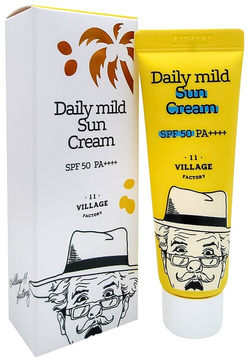 VILLAGE 11 FACTORY Daily mild Sun Cream SPF50 PA++++ Солнцезащитный крем для ежедневного применения 25мл