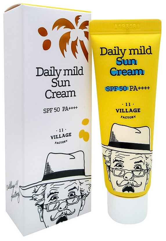 VILLAGE 11 FACTORY Daily mild Sun Cream SPF50 PA++++ Солнцезащитный крем для ежедневного применения