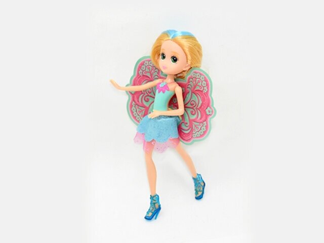 Кукла фея с крыльями 25 см в голубом платье
