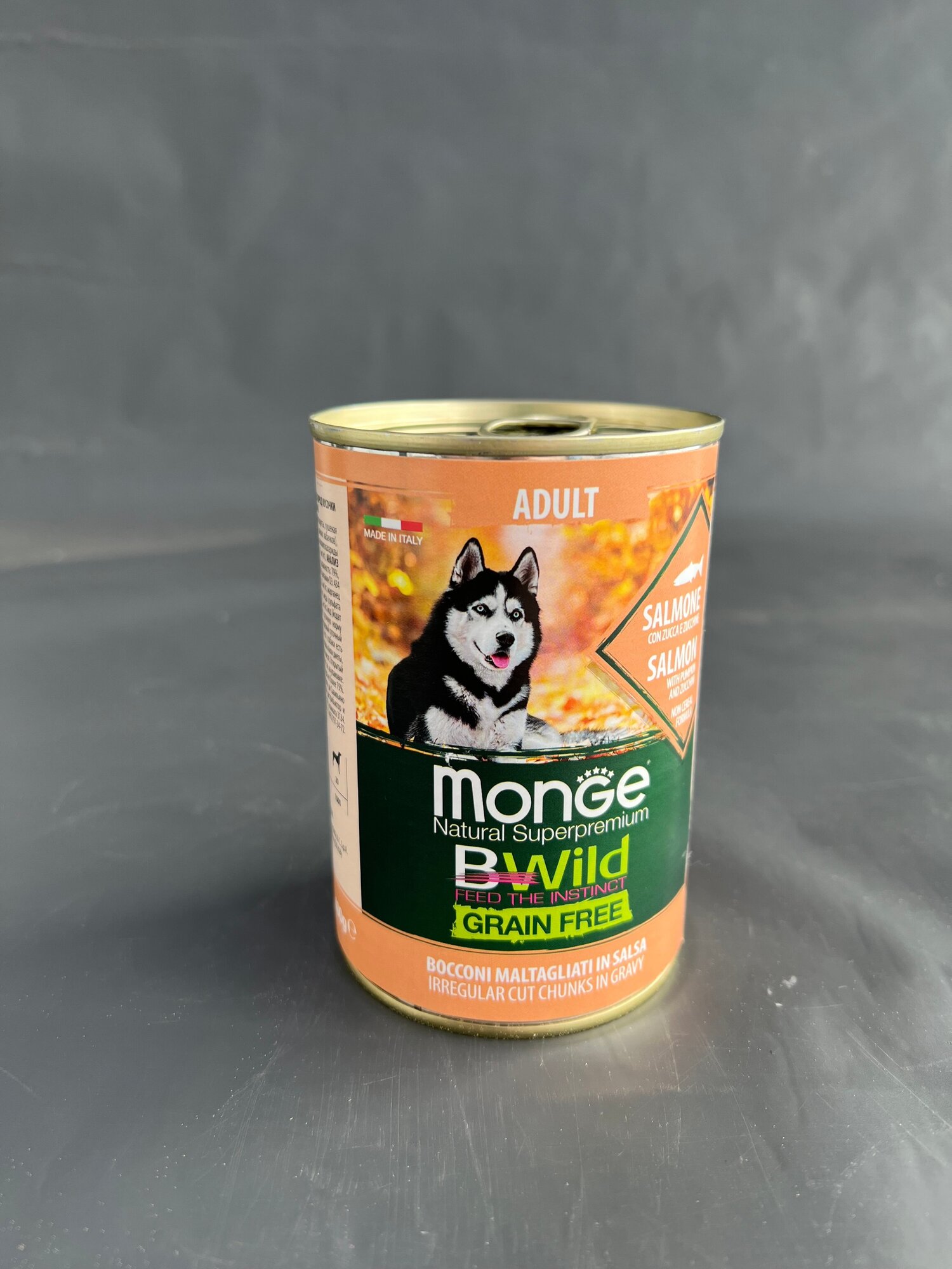 Влажный корм для собак Monge BWild Grainfree Adult из лосося с тыквой и кабачками 0,4 кг - фото №5