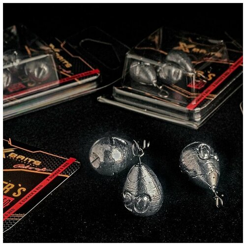 фото Грузило быстросъёмное x-baits sinkers red 12 гр (3 шт) / ловля щуки / на судака / трофейная рыбалка / отводной поводок / джиг xbaits manufactory