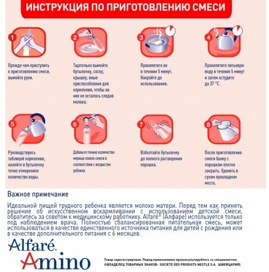Смесь Nestle Alfare Amino, сухая лечебная для детского питания, 400 г, жест.уп. Nestle Health Science - фото №13