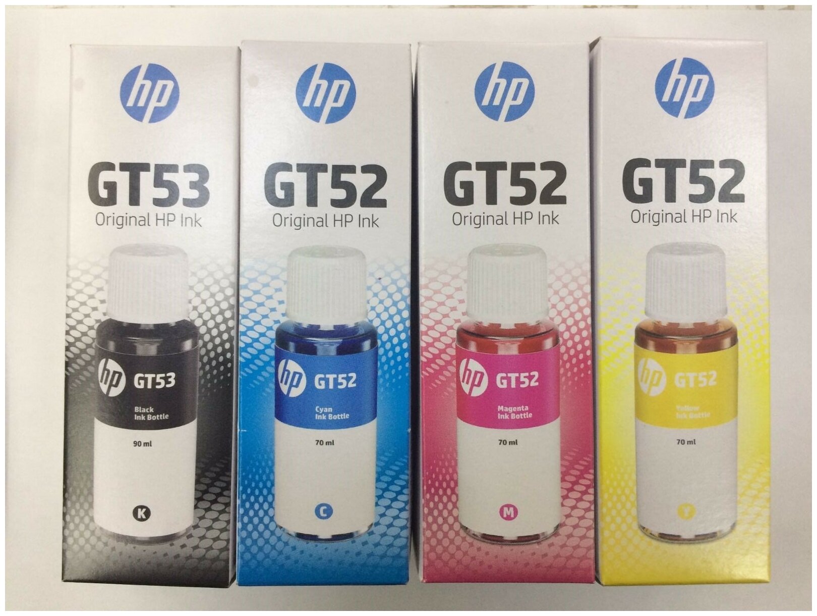 Комплект чернил GT53/GT52C/GT52M/GT52Y для HP серий GT, Ink Tank, Smart Tank x 4 шт. оригинальный (90 мл-черный, цв. 3х70 мл)