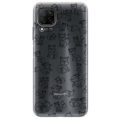 фото Ультратонкий силиконовый чехол-накладка для huawei p40 lite с 3d принтом "funny foxes" gosso