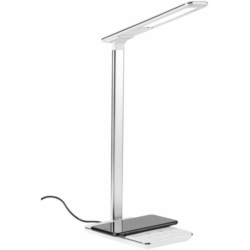 Настольная лампа с беспроводной зарядкой Power Spot, белая, основание 17,5х11,3х2см, высота 37,5 см; упаковка: 46,5х15х5 см, пластик; металл