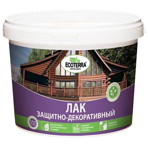 Лак защитно-декоративный ECOTERRA 0,9кг орех, арт. ЭК000122911