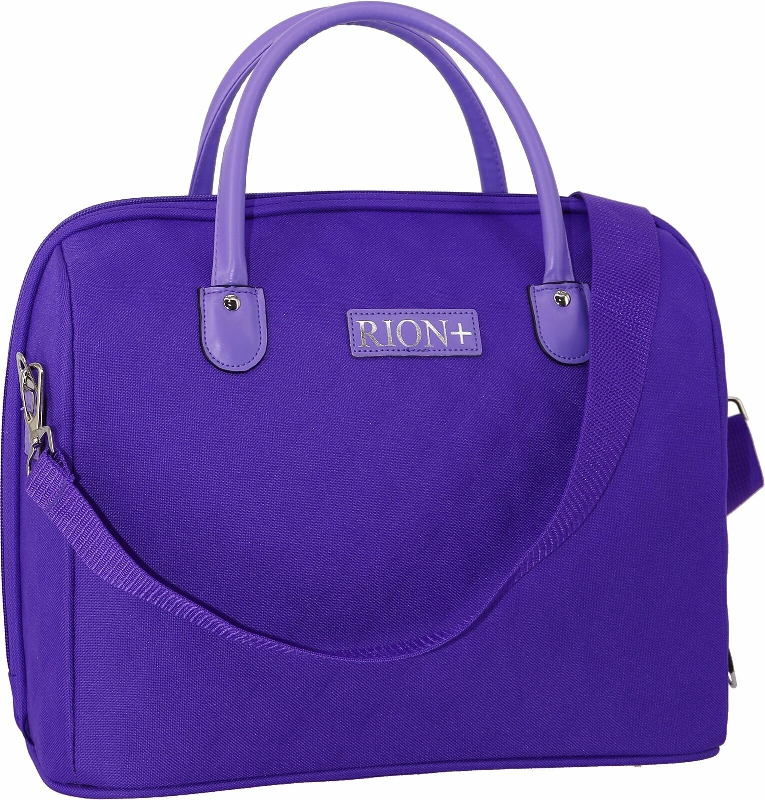 Женская дорожная сумка с ремнем на ручку чемодана Рион+ (RION+) / ручная кладь / саквояж для города, R236, Тканевая, 20 литров, сиреневый - фотография № 1