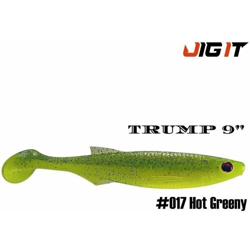 приманка силиконовая jig it trump trace 8 203 мм 017 hot greeny squid Приманка Силиконовая Jig It Trump 9 (229 мм) #017 HOT GREENY Squid