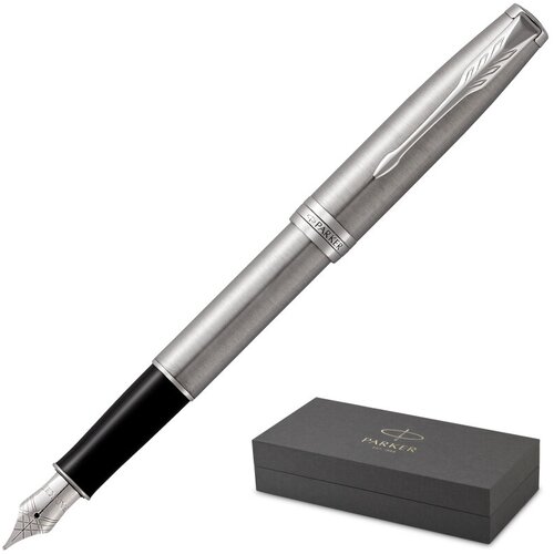 Ручка перьевая PARKER SONNET STAINLESS STEEL СT 2 черных картрид 1931509, 691209