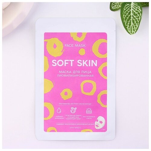 Маска для лица Soft skin, с блестящим напылением, 2 штуки маска для лица с эффектом отдыхана мальдивах с блестящим напылением