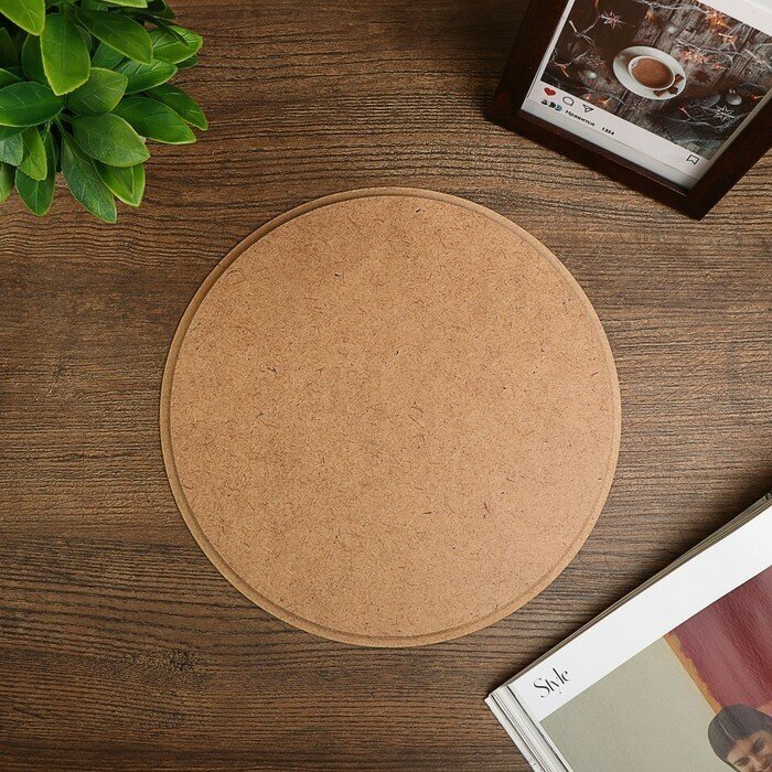 фото Панно для декора Sima-land Мдф, круглое, цвет бежевый, D 22 см (№5)