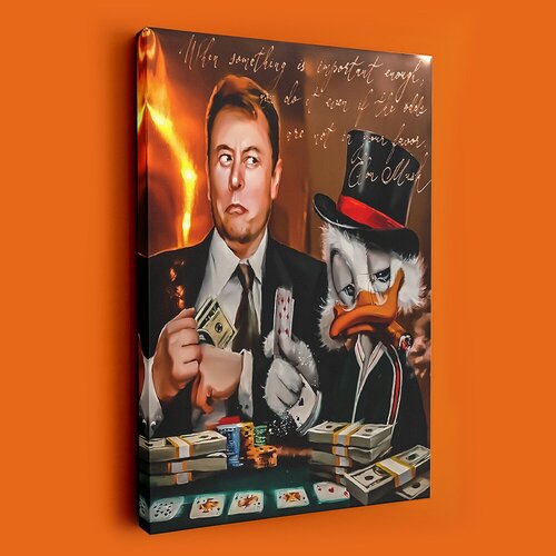 Картина на холсте модульная на кухню 50х70 Скрудж Макдак для интерьера