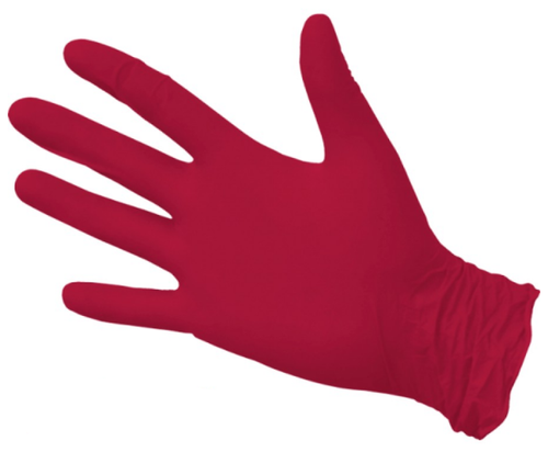 Перчатки нитриловые, одноразовые, Safe&Care100 шт, размер M, цвет красный