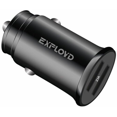 АЗУ EXPLOYD EX-Z-1194 автомобильное ЗУ,2.1A,2хUSB, чёрный зу для смартфонов exployd ex z 976 сетевое зу 2 1a 2хusb чёрный