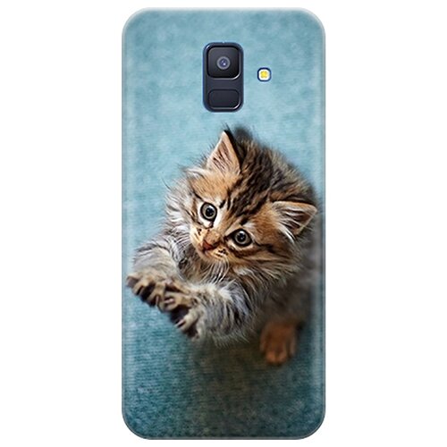 фото Re:pa чехол - накладка artcolor для samsung galaxy a6 (2018) a600fn с принтом "котёнок на голубом"