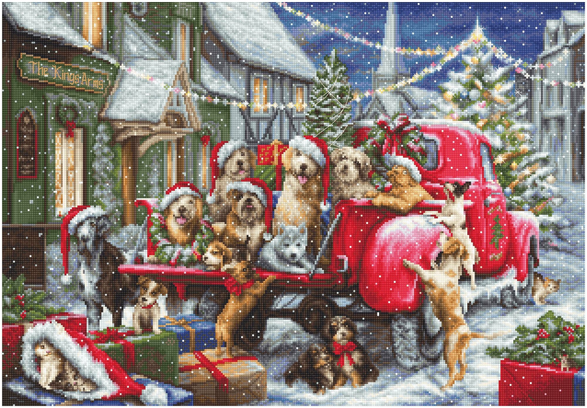 Luca-S B2414 Набор для вышивания Рождество щенков