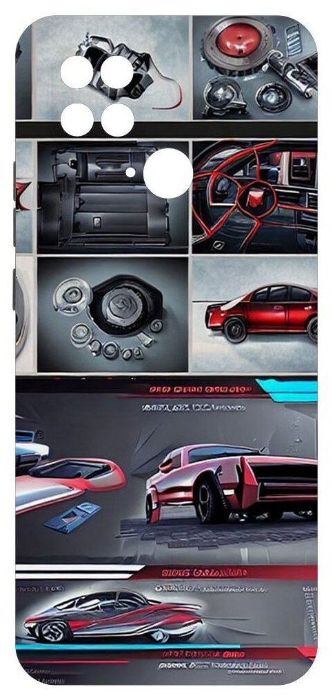 Чехол-накладка Krutoff Soft Case Геймкар для Xiaomi Poco C40 черный