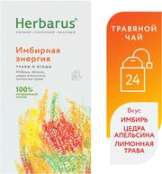 Чай в пакетиках из трав Herbarus "Имбирная Энергия", 24 пак.