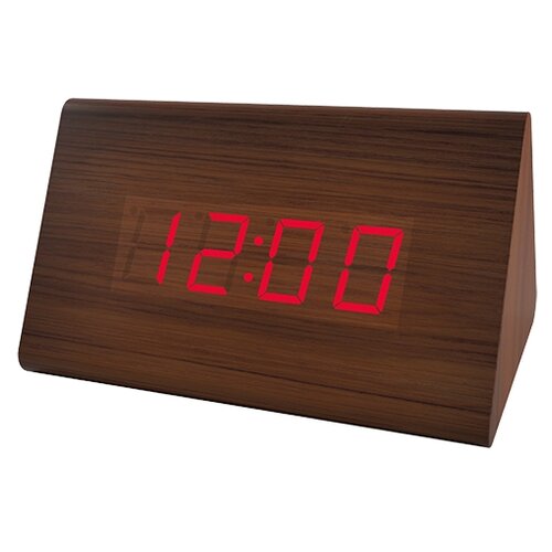 фото Часы с термометром perfeo trigonal (pf-s711t) коричневый / красный