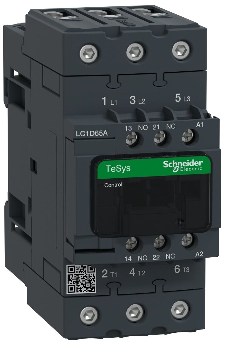 Контактор 3Р+1НО+1НЗ 65А 220В 50/60Гц LC1D65AM7 - фотография № 2