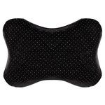 Подушка автомобильная на подголовник черная перфорированная эко кожа (280*210 см) - изображение