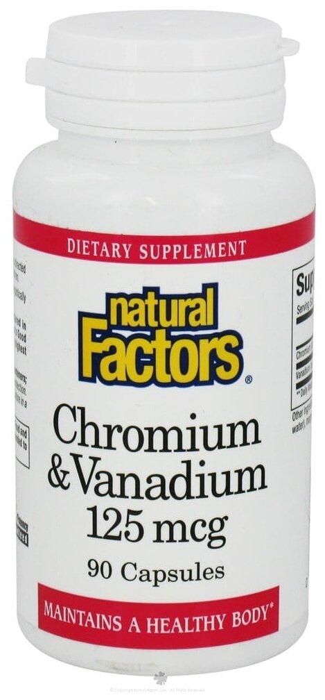 Капсулы Natural Factors Chromium & Vanadium, 60 г, 125 мкг, 90 шт.