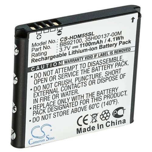 аккумуляторная батарея для кпк htc s710 s730 ba s180 libr160 1100mah Аккумулятор CameronSino CS-HDM55SL для телефона HTC HTC T5555, A6380, HD Mini, Photon, Aria (35H00137-00M, BA S430, BB92100) 1100mAh