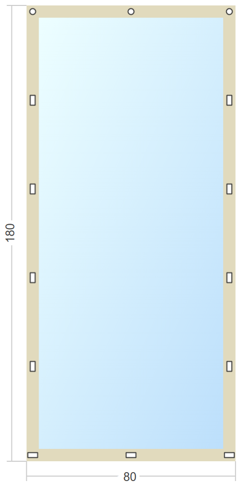 Мягкое окно Софтокна 80х180 см съемное, Скоба-ремешок, Прозрачная пленка 0,7мм, Бежевая окантовка, Комплект для установки - фотография № 2