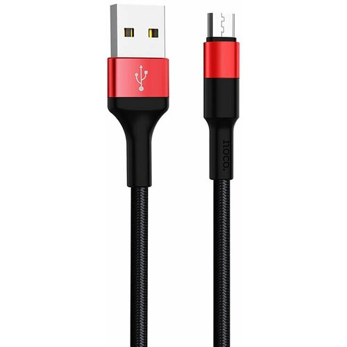 Кабель Hoco X26, microUSB - USB, 2 А, 1 м, чёрно-красный 5359016 кабель hoco ra2 usb to microusb 1m white