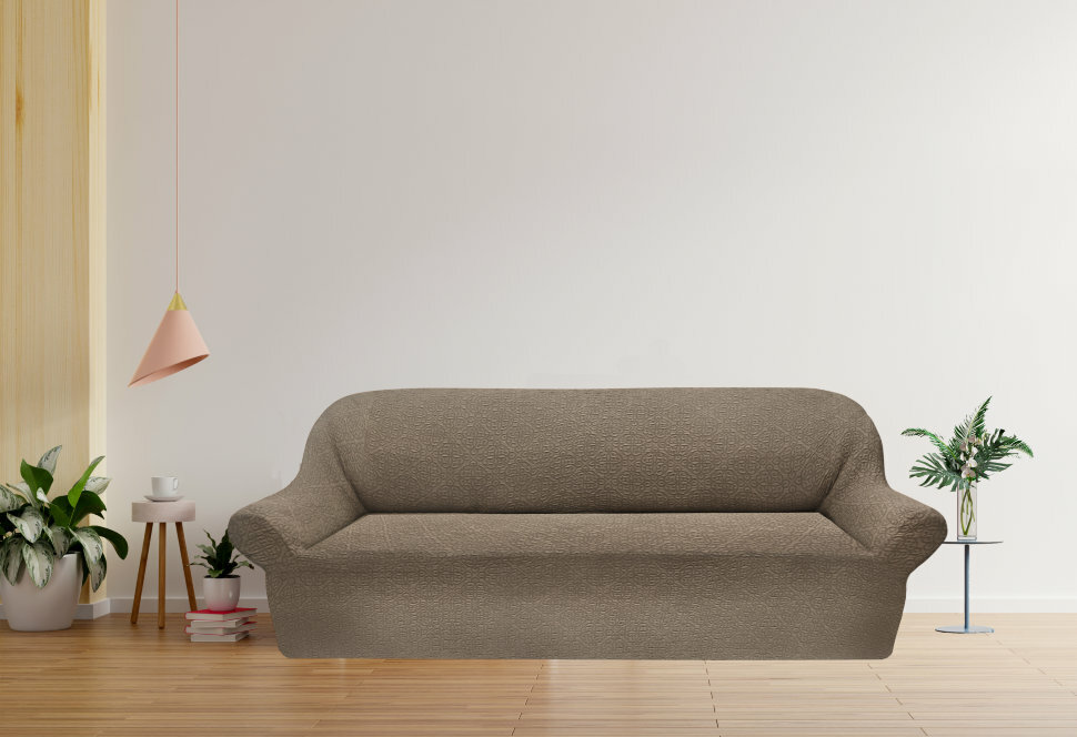 KARTEKS Чехол на диван Anita цвет: серо-коричневый (185 см)