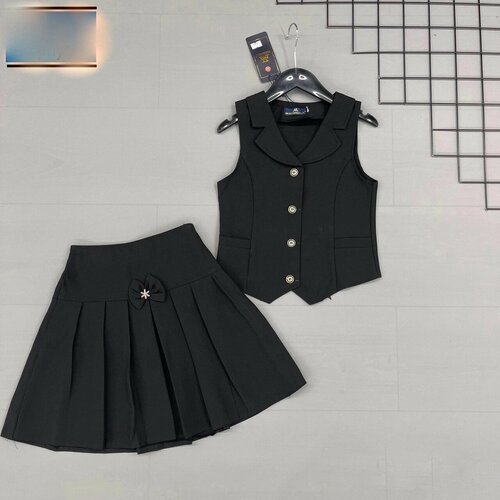 фото Школьная форма modernfeci, жилет и юбка, повседневный стиль, размер 38, черный