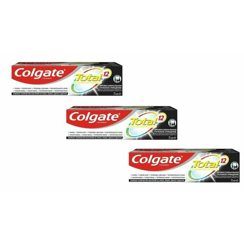 Colgate TOTAL Зубная паста Глубокое Очищение, 75мл, 3штуки