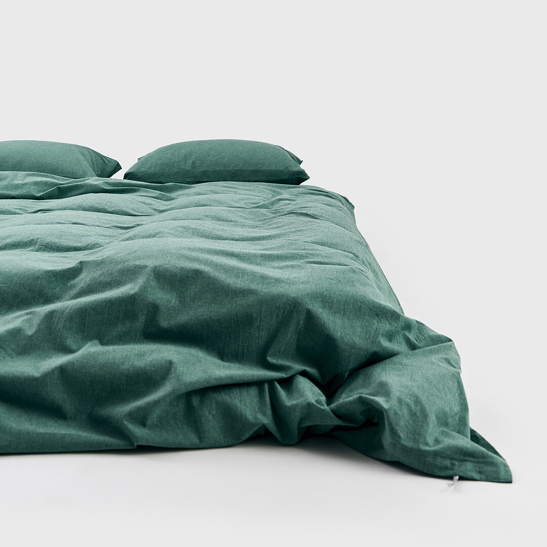 Комплект постельного белья MORФEUS (морфеус) - Melange Grass, 1.5-спальный, вареный хлопок - фотография № 5