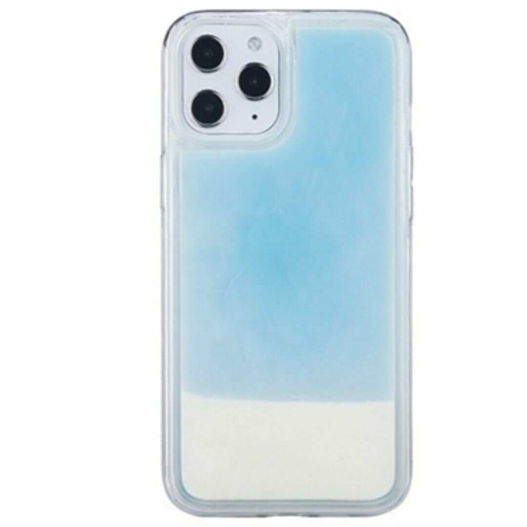 Чехол-антистресс, с переливающимся песком, для iPhone 11 Pro Max, голубой — фото 1