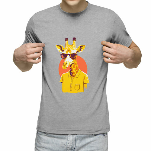 Футболка Us Basic, размер L, серый мужская футболка жираф в бабочках s желтый