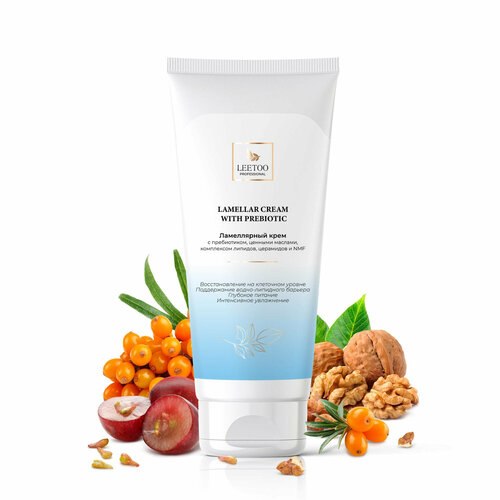LEETOO Ламеллярный крем с пребиотиком, ценными маслами, комплексом липидов, церамидов и NMF, 200мл