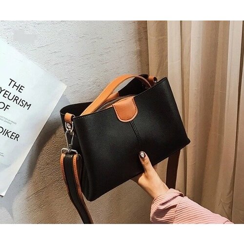 Сумка  кросс-боди  0007, черный, коричневый