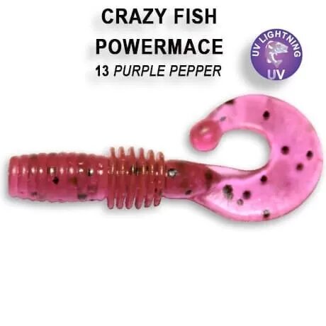 Силиконовая приманка мягкая съедобная Crazy Fish Power Mace 1.6" 40 мм 10-4-13-2 8 шт.