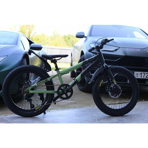 Велосипед полуфэтбайкфэтбайк Fatbike RICHIESTO TT110 7s 20 Алюминиевая рама для активного отдыха детский подростковый фисташковый 2420200₽