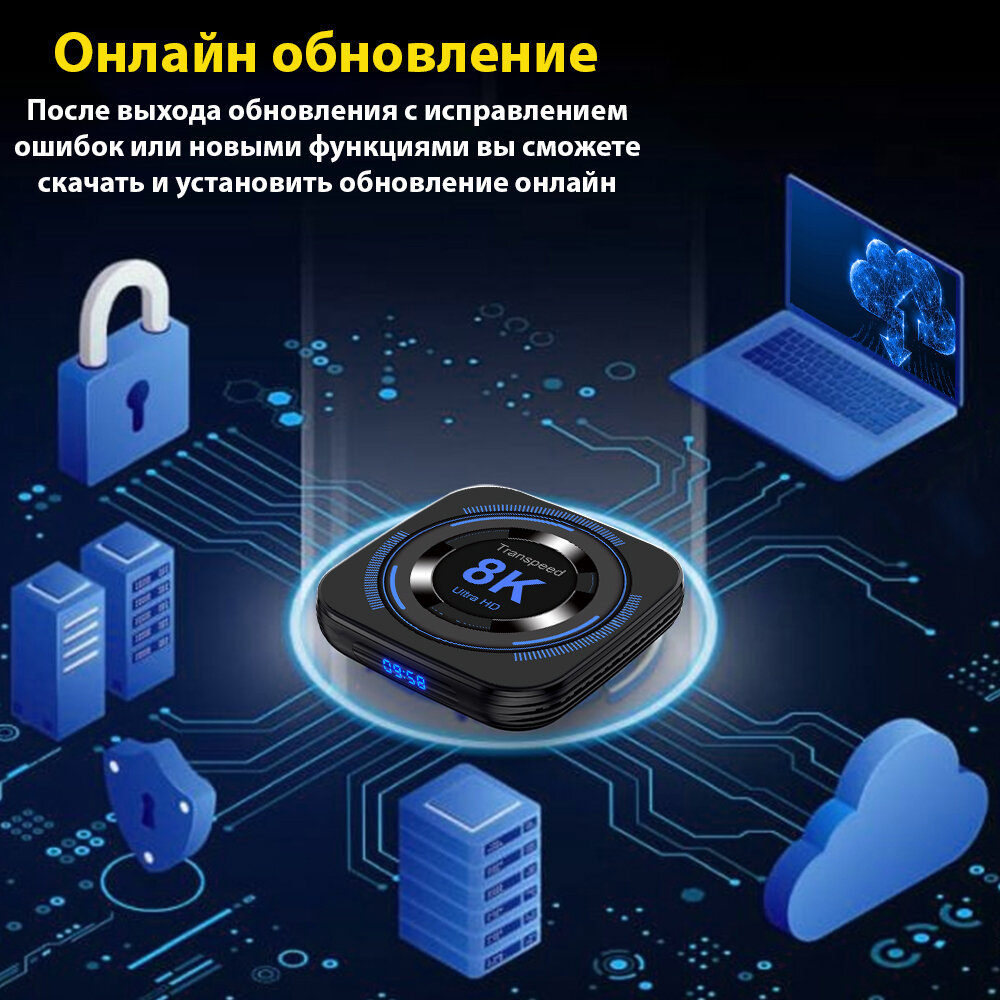 Андроид приставка Transpeed 8k ultra hd 4/64 Гб Android 12 — фото 10