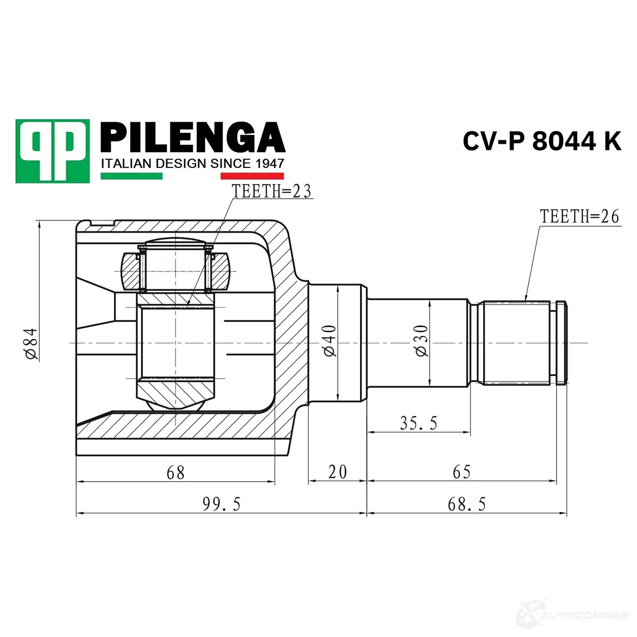 ШРУС внутренний АКПП PILENGA CV-P 8044 K - фотография № 10