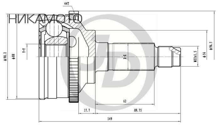 JUST DRIVE JCT0017A ШРУС внешний ABS MA018A44