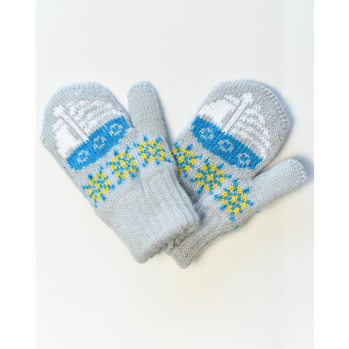 Варежки Margot Bis для мальчиков демисезонные, размер 12, серый