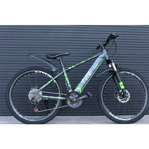 Велосипед подростковый Richiesto ТT10221s 26 Стальная рама Взрослый Подростковый спортивный серый с салатовым 2290400₽