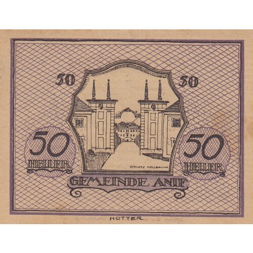 Австрия, Аниф 50 геллеров 1920 г. (№2) (2) австрия бургкирхен 50 геллеров 1920 г