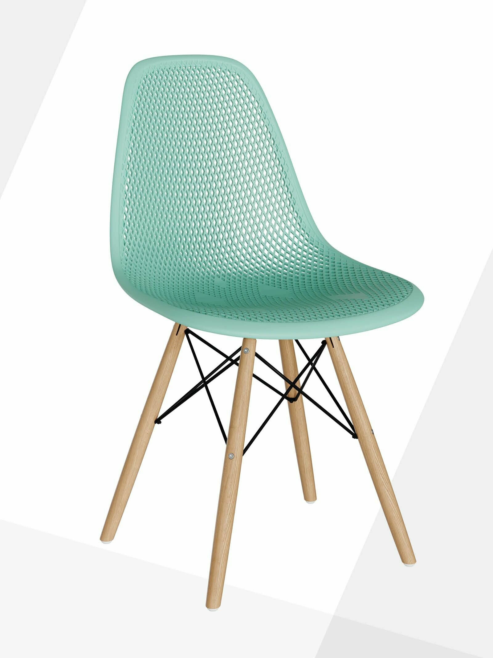 Стул для кухни, гостиной, столовой со спинкой EAMES DSW, мебель для дачи и офиса, 1 шт - фотография № 1