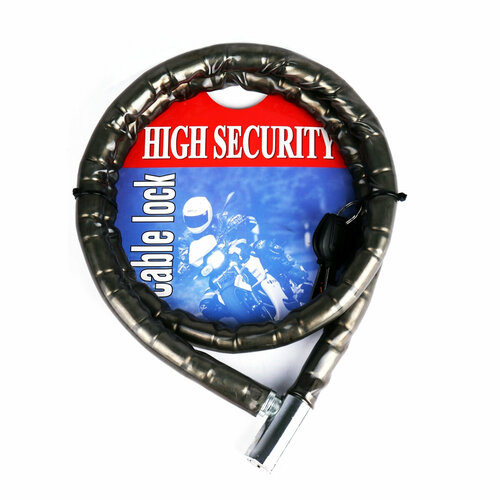 фото Велозамок-трос high security vs 477 под ключ black/silver