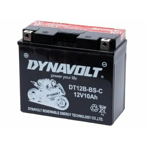 Аккумулятор мото Dynavolt AGM DT12B-BS-C 10Ah 110A ПП (YT12B) 150х70х130