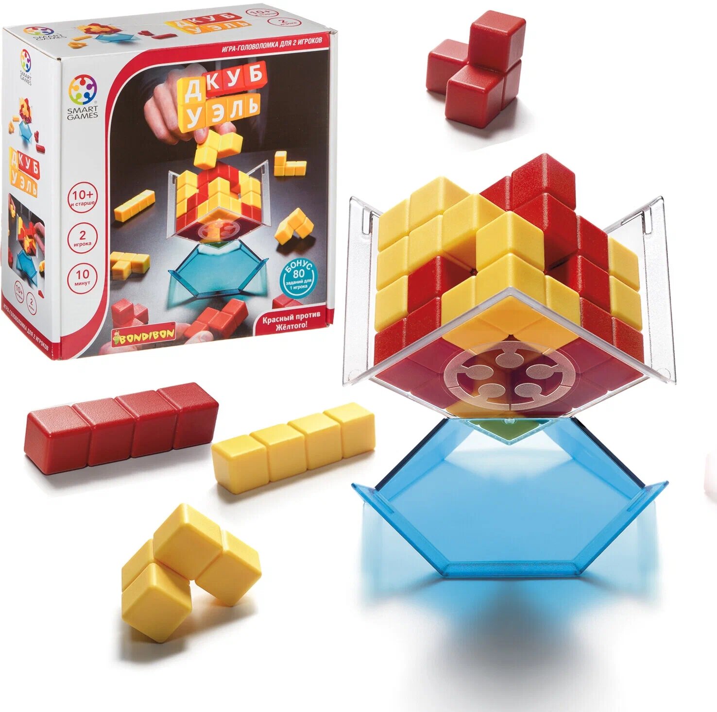 Настольная игра Bondibon "Куб Дуэль", развивающая, пластик, разноцветная